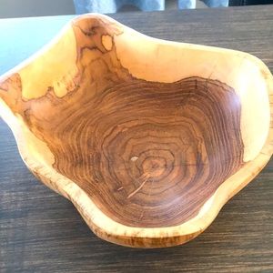 NWT Hand Carved Teak Bowl from Indonesia